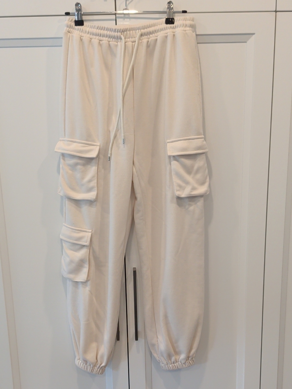 Cider Cream Cargo Joggers with Drawstring Waist
